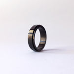 Black anxiety ring, narrow spinner ring, black stainless steel with smooth black glossy spinner feature