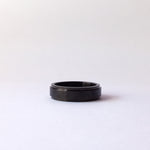 Black anxiety ring, narrow spinner ring, black stainless steel with smooth black glossy spinner feature